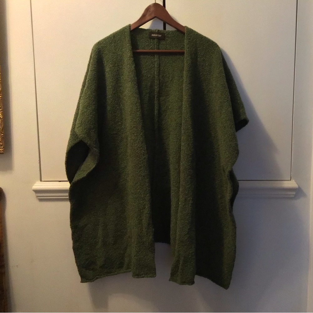 Eskandar tabard, poncho, one size, grass green, boucle